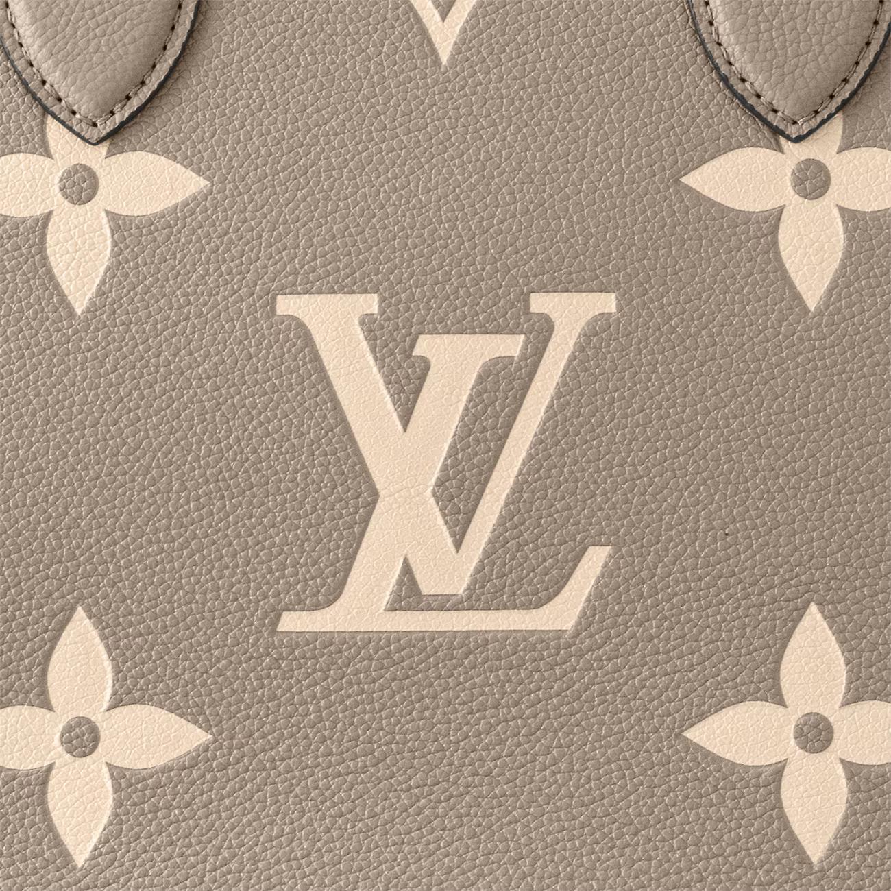 Túi Louis Vuitton OnTheGo MM Da Bicolor Xám Kem